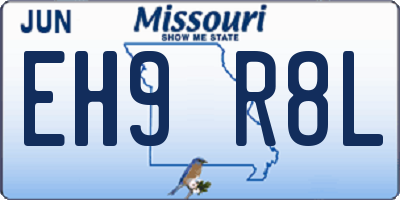MO license plate EH9R8L