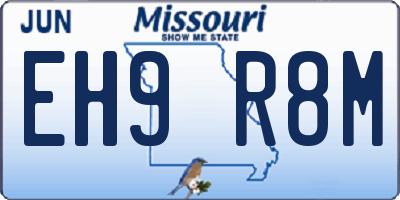 MO license plate EH9R8M