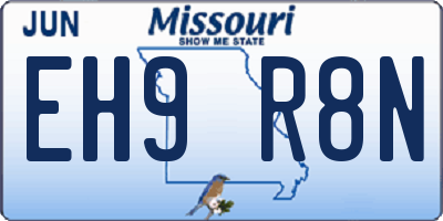 MO license plate EH9R8N