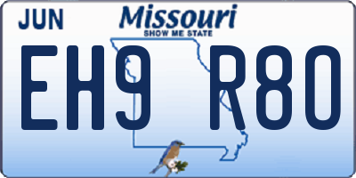MO license plate EH9R8O