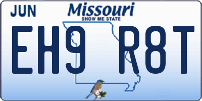 MO license plate EH9R8T