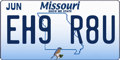 MO license plate EH9R8U