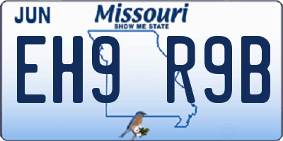 MO license plate EH9R9B