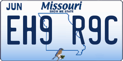 MO license plate EH9R9C