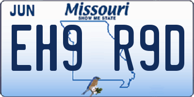 MO license plate EH9R9D