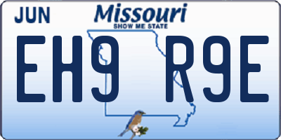 MO license plate EH9R9E