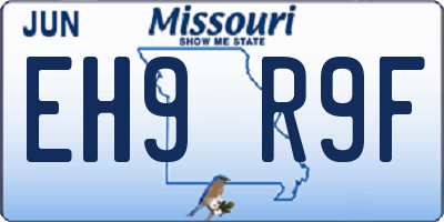 MO license plate EH9R9F