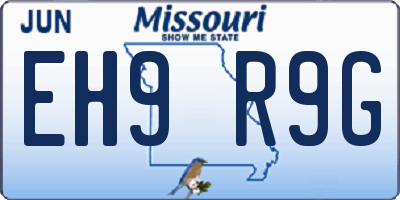 MO license plate EH9R9G