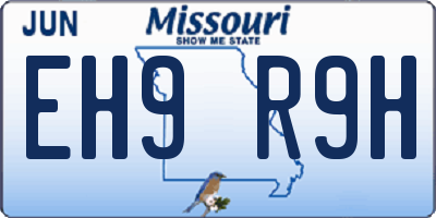 MO license plate EH9R9H