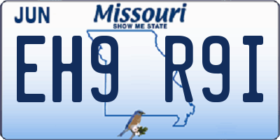 MO license plate EH9R9I