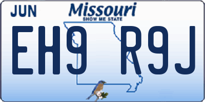 MO license plate EH9R9J