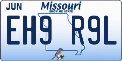 MO license plate EH9R9L