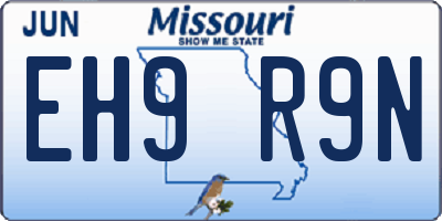 MO license plate EH9R9N