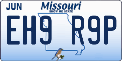 MO license plate EH9R9P