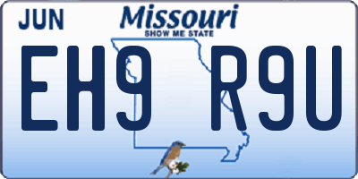 MO license plate EH9R9U