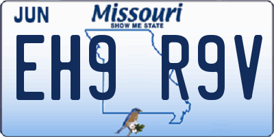MO license plate EH9R9V