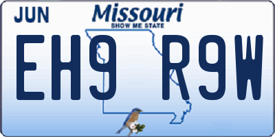 MO license plate EH9R9W