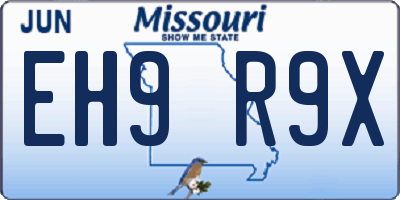MO license plate EH9R9X