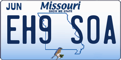 MO license plate EH9S0A