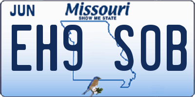MO license plate EH9S0B