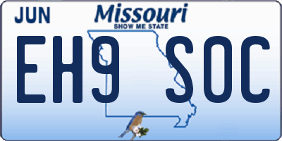 MO license plate EH9S0C