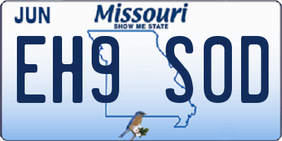MO license plate EH9S0D
