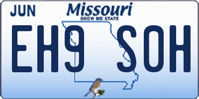 MO license plate EH9S0H