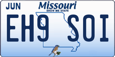 MO license plate EH9S0I