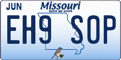 MO license plate EH9S0P