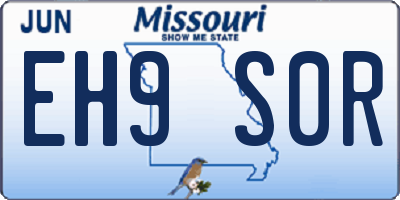 MO license plate EH9S0R