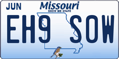 MO license plate EH9S0W