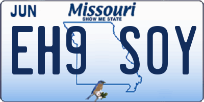 MO license plate EH9S0Y
