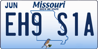 MO license plate EH9S1A