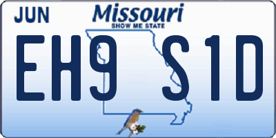 MO license plate EH9S1D