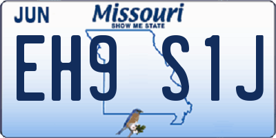 MO license plate EH9S1J