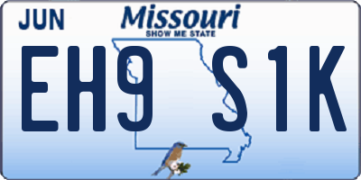 MO license plate EH9S1K