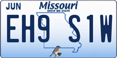 MO license plate EH9S1W