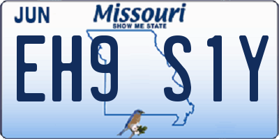 MO license plate EH9S1Y