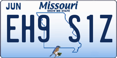 MO license plate EH9S1Z