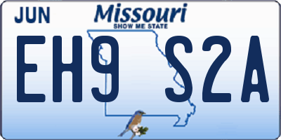 MO license plate EH9S2A