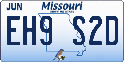 MO license plate EH9S2D