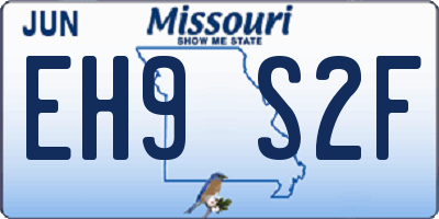 MO license plate EH9S2F