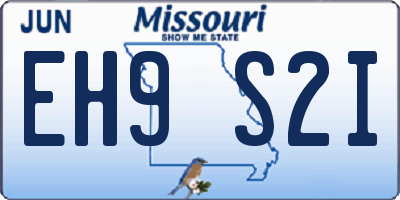 MO license plate EH9S2I