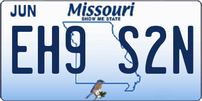 MO license plate EH9S2N