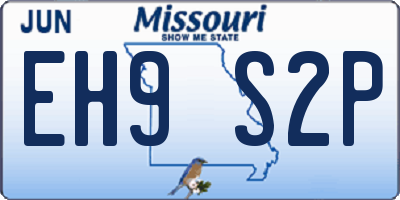 MO license plate EH9S2P