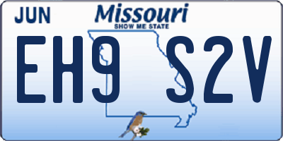 MO license plate EH9S2V