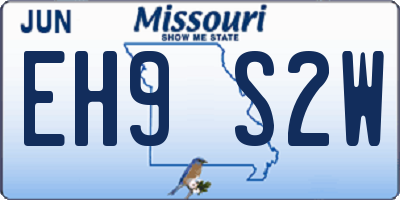 MO license plate EH9S2W