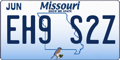 MO license plate EH9S2Z