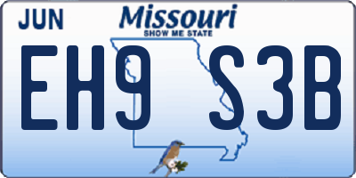 MO license plate EH9S3B