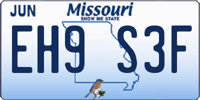 MO license plate EH9S3F